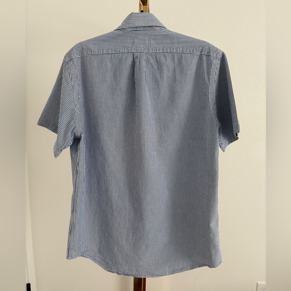 Ralph Lauren Navy and White Striped Button Down Shirt - Picture 3 of 3